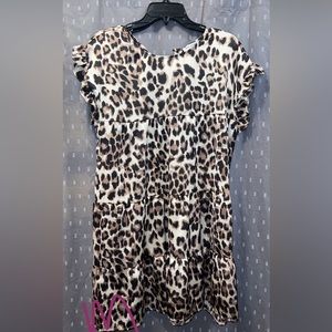 Solution brand leopard print silky dress size medium